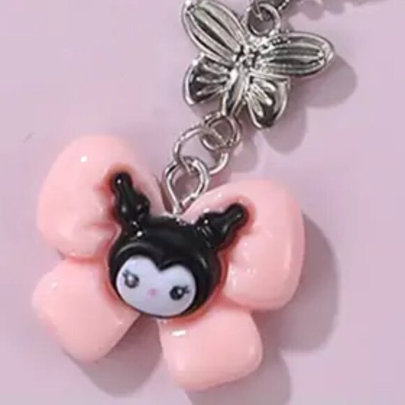 💲1⃣▶▶Cute Pink Butterfly Pendant Necklace - Picture 1 of 3